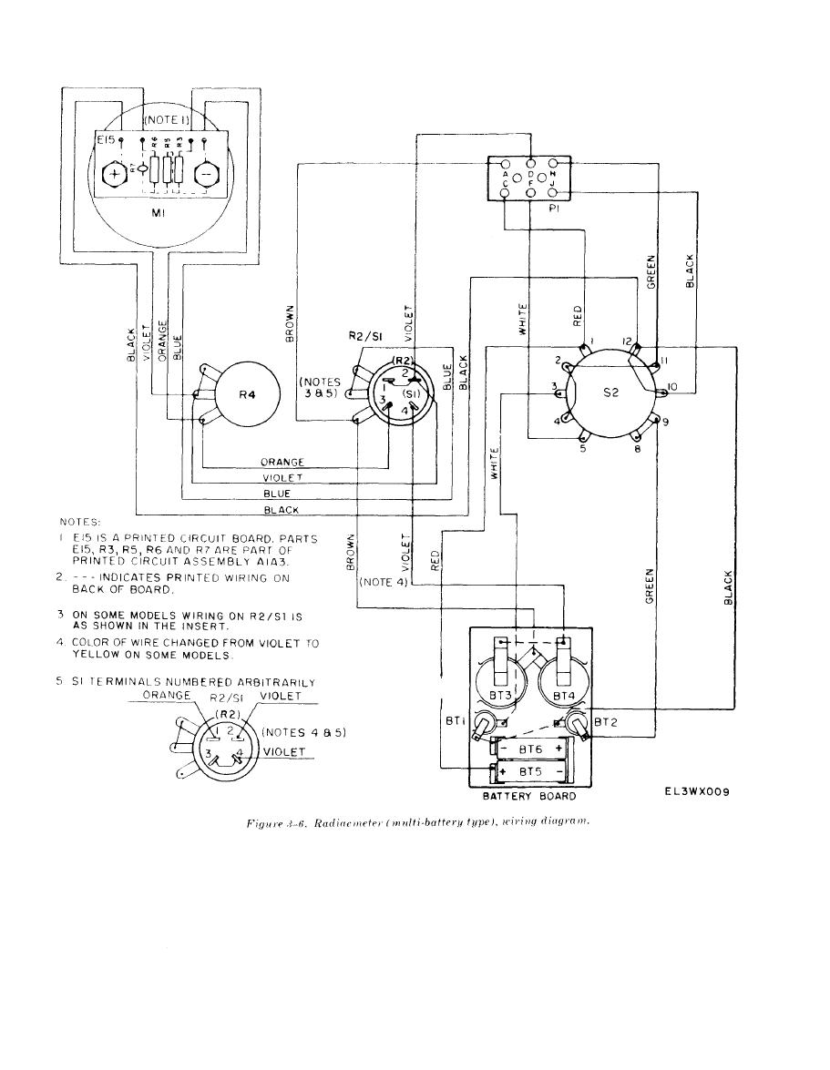 Figure 3-6. Radiacmeter (multi- Battery Type) Wiring Diagram